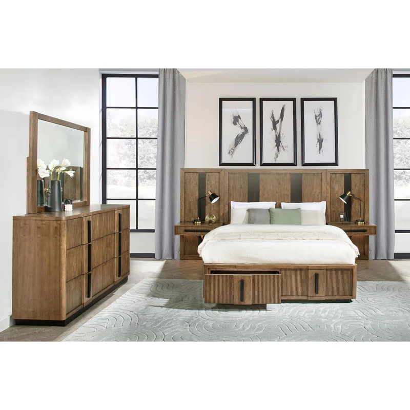 Coaster Furniture Terrace 224900KE-S5P 7 pc King Wall Panel Bedroom Set