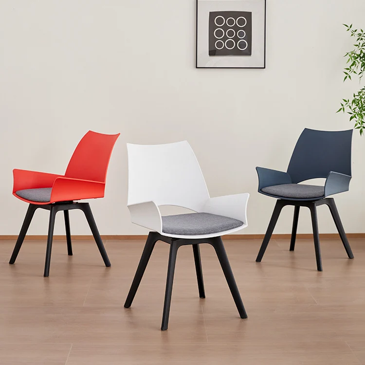 Contemporary Industrial Trapezoidal Plastic Carbon Steel Fabric Sponge Rotatable Ergonomics Desk Chair Backrest Armrest For Home Office