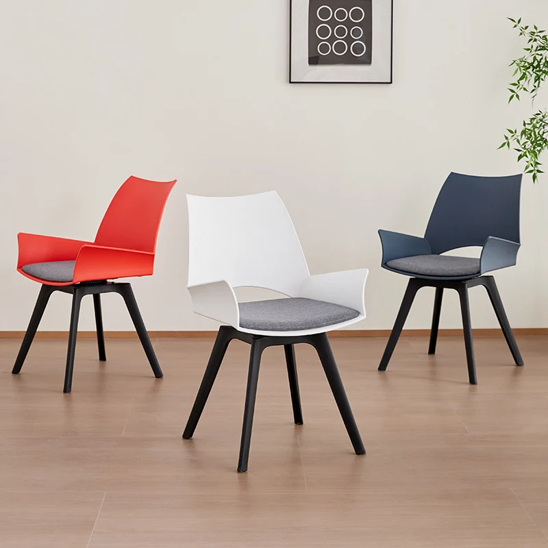 Contemporary Industrial Trapezoidal Plastic Carbon Steel Fabric Sponge Rotatable Ergonomics Desk Chair Backrest Armrest For Home Office