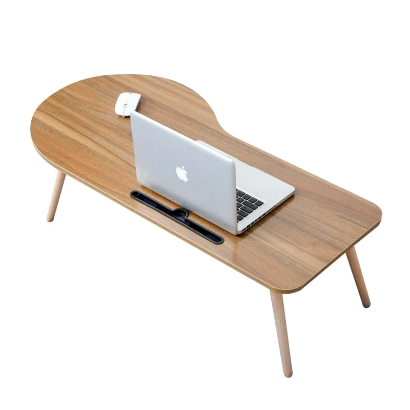 Contemporary Scandinavian Plywood Beech Wood Curved Folding Desk For Bedroom