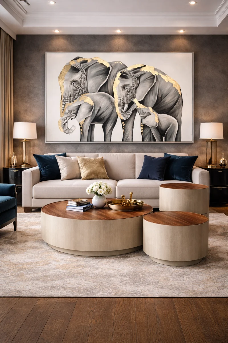 Cuadro Familia Elefante