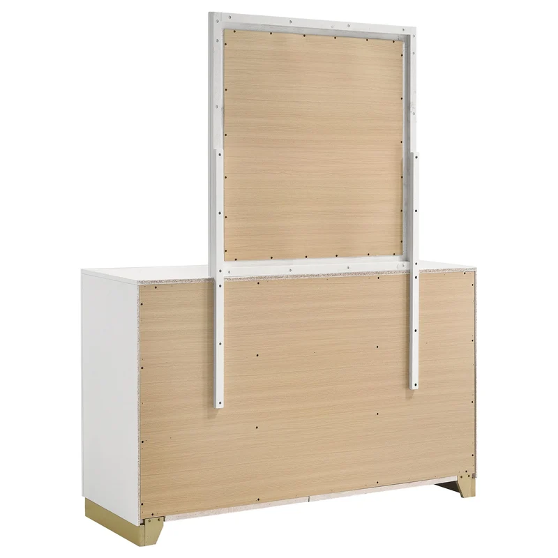 Coaster Furniture Caraway 224773M 6-Drawer Dresser with Mirror - White