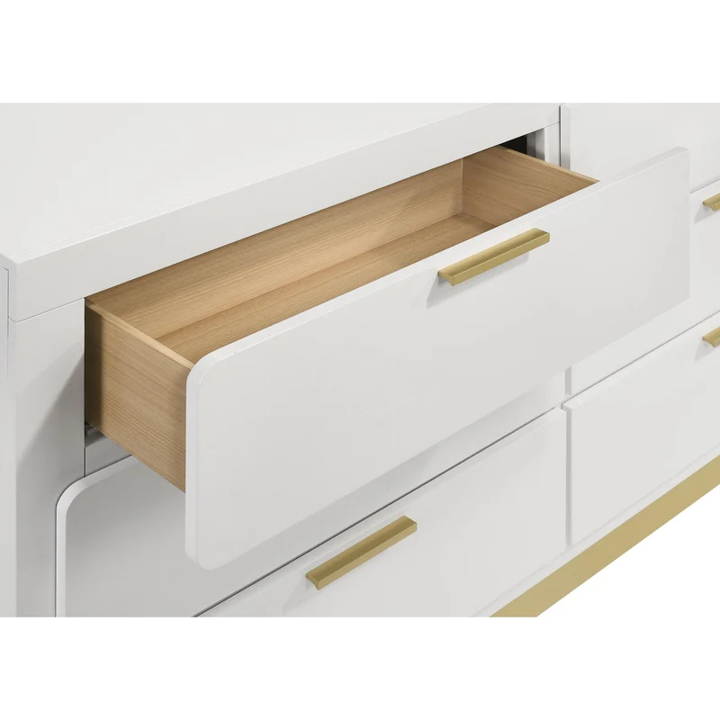 Coaster Furniture Caraway 224773M 6-Drawer Dresser with Mirror - White