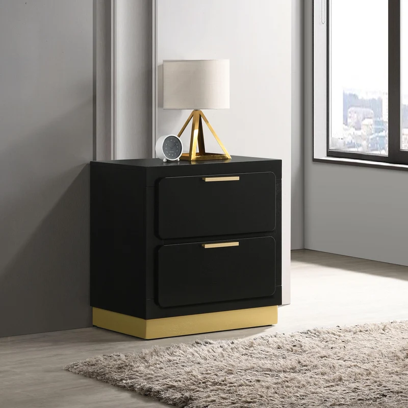Coaster Furniture Caraway 224782 2-Drawer Nightstand - Black
