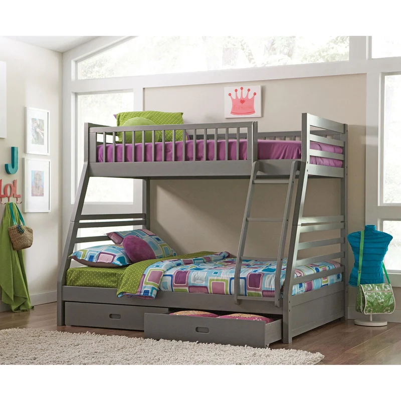 Coaster Furniture Ashton 460182 2-Drawer Wood Twin Over Full Bunk Bed - Grey