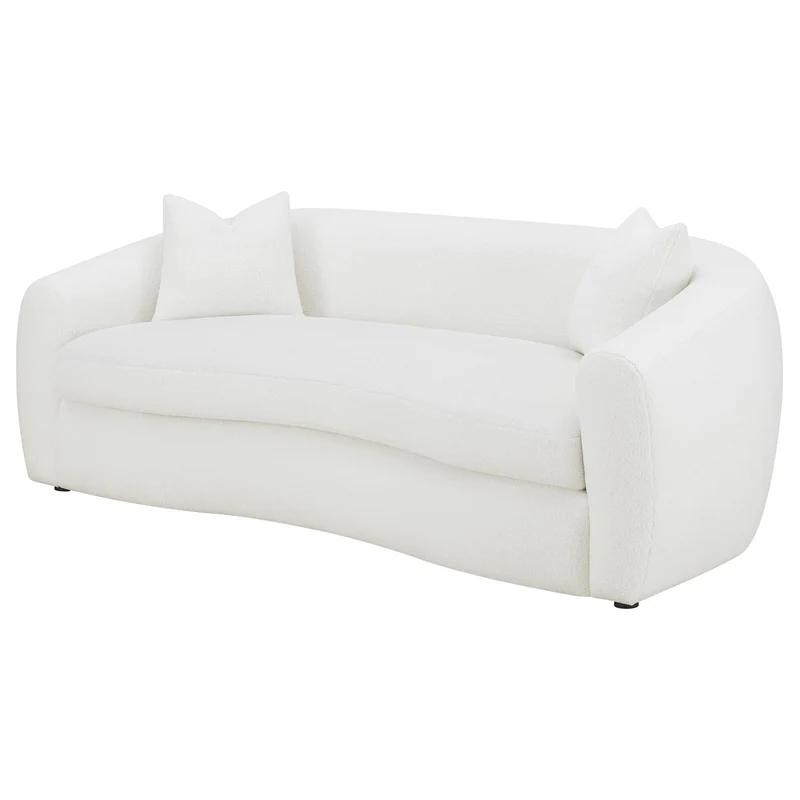 Coaster Furniture Isabella 509871 Faux Sheepskin Upholstered Sofa - Natural