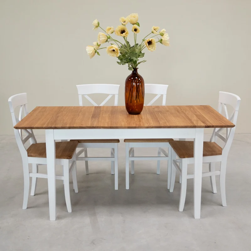 Mesa de comedor extensible de madera maciza Lausanne | NordicStory