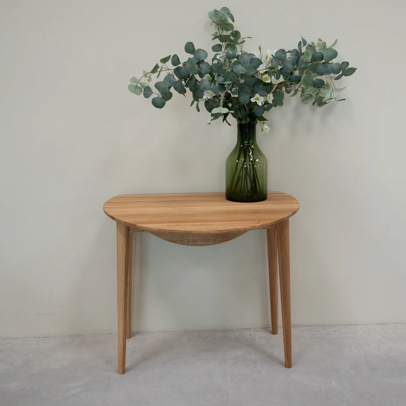 Mesa redonda de comedor extensible madera maciza de roble LUNA | NordicStory