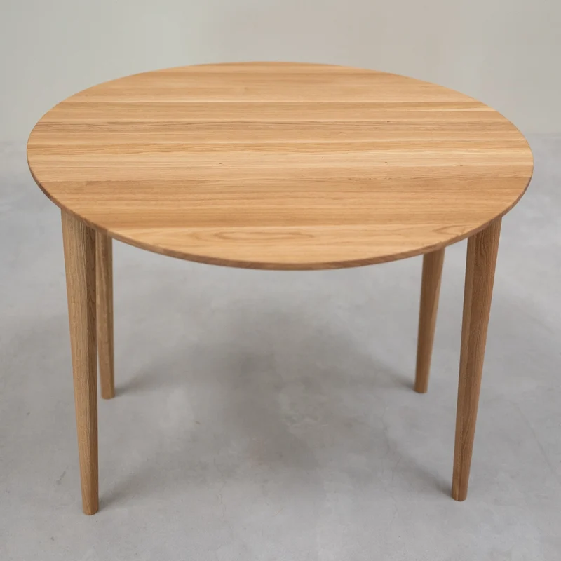 Mesa redonda de comedor extensible madera maciza de roble LUNA | NordicStory
