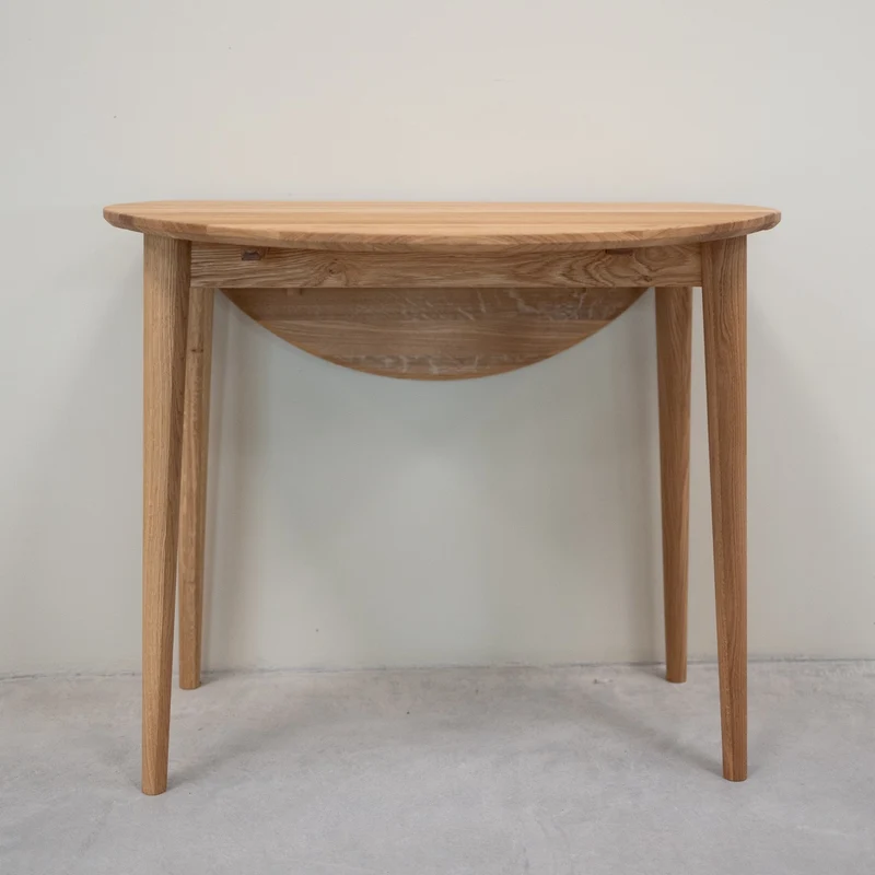 Mesa redonda de comedor extensible madera maciza de roble LUNA | NordicStory