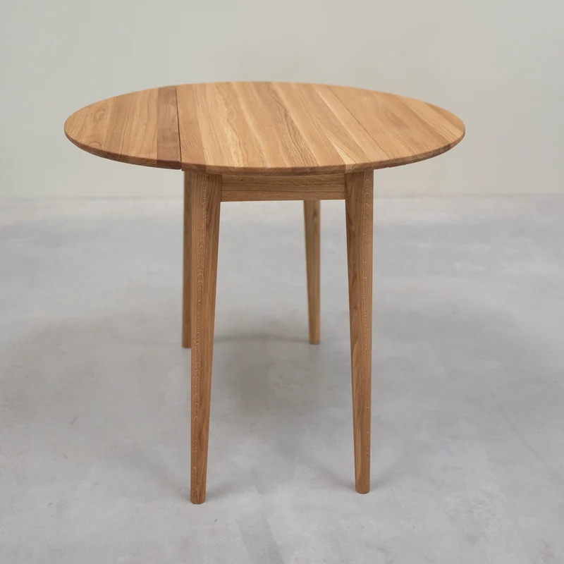Mesa redonda de comedor extensible madera maciza de roble LUNA | NordicStory