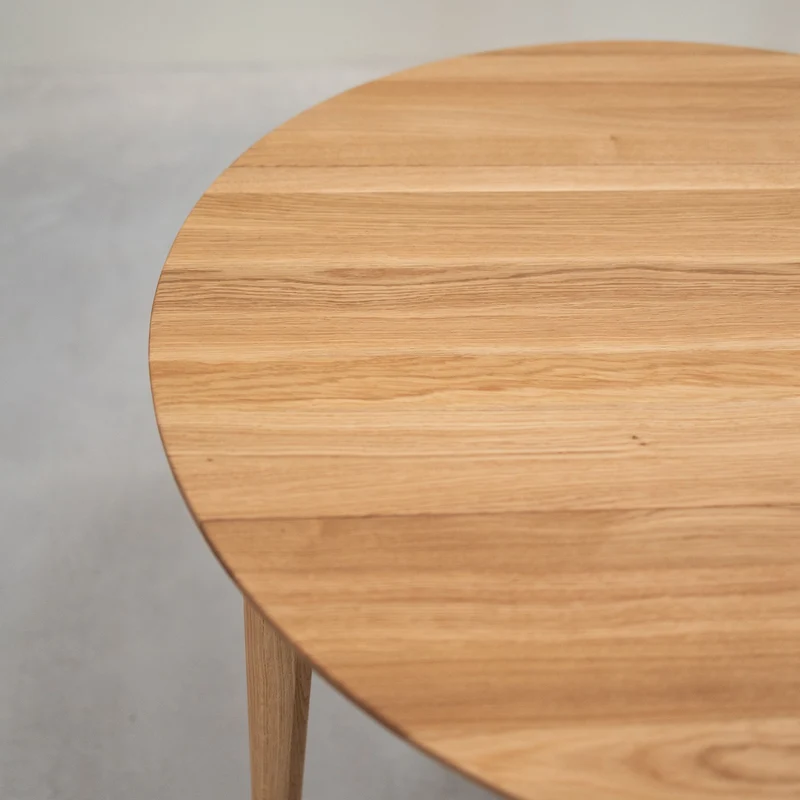 Mesa redonda de comedor extensible madera maciza de roble LUNA | NordicStory