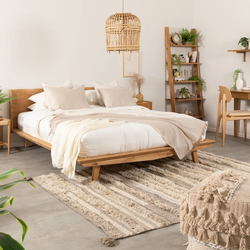 Cama matrimonio de madera maciza roble MALMO | NordicStory