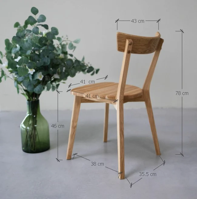 Pack de 2 o 4 sillas de comedor en madera maciza de roble VICTORIA | NordicStory