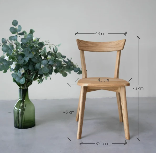 Pack de 2 o 4 sillas de comedor en madera maciza de roble VICTORIA | NordicStory