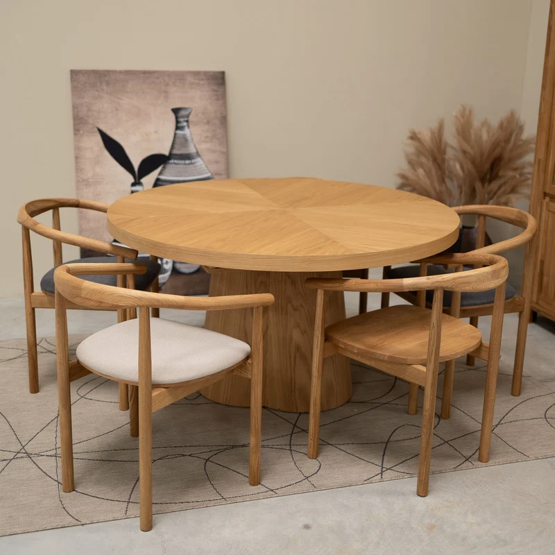 Pack de 2 o 4 Sillas de Madera Maciza de Roble Tapizadas Lea | NordicStory