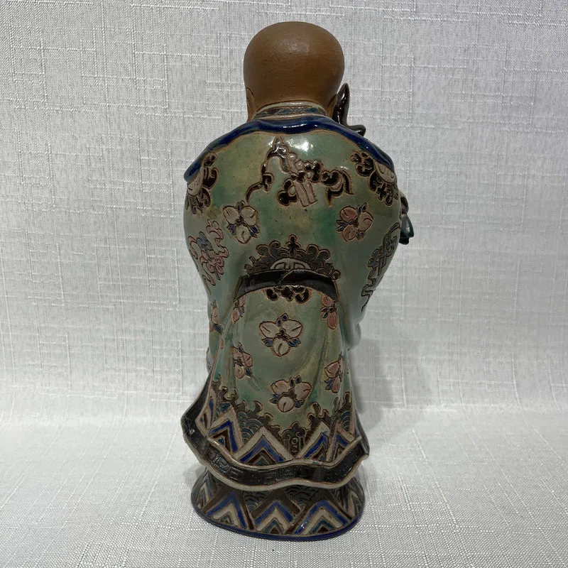 Figura de cerámica china pintada a mano de deidad Shou Xing