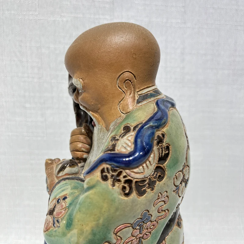 Figura de cerámica china pintada a mano de deidad Shou Xing