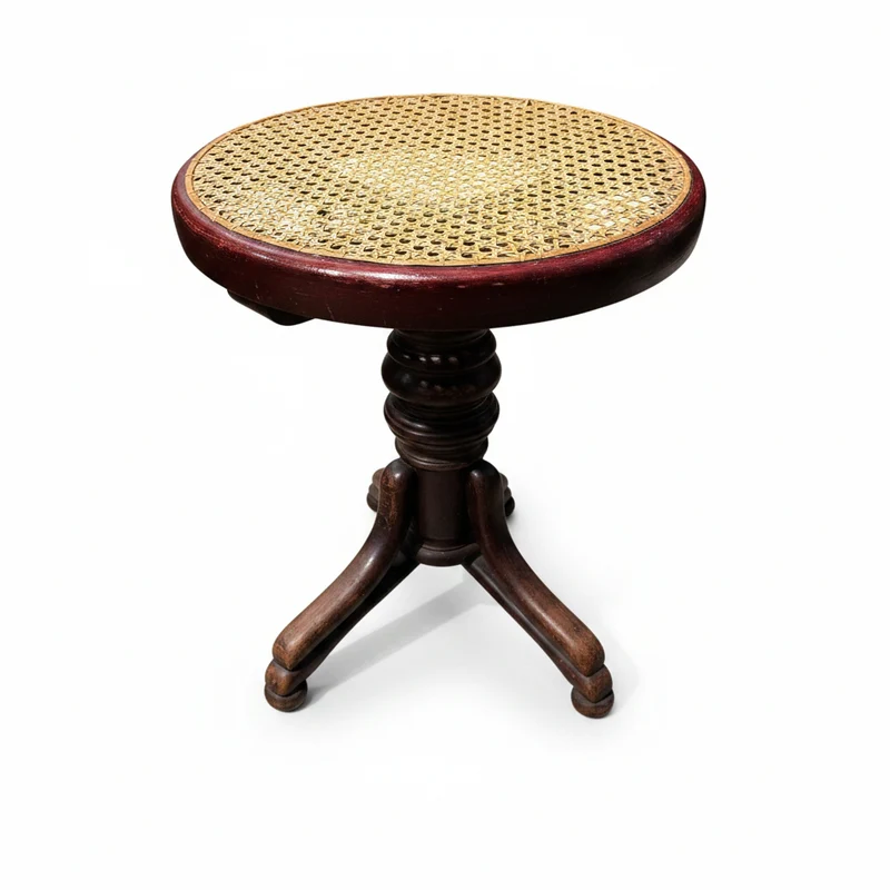Taburete de piano francés estilo Thonet años 50
