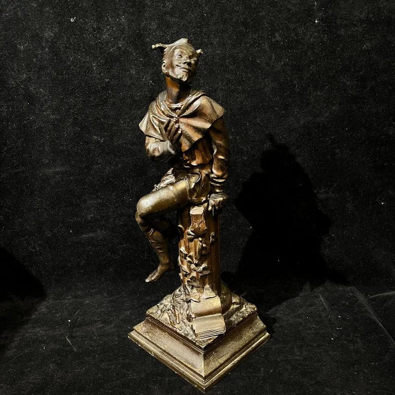 Par de juglares de la corte 'Chicot y Triboulet' de peltre Escuela s.XX