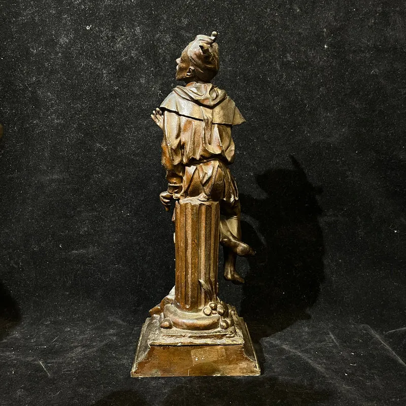 Par de juglares de la corte 'Chicot y Triboulet' de peltre Escuela s.XX