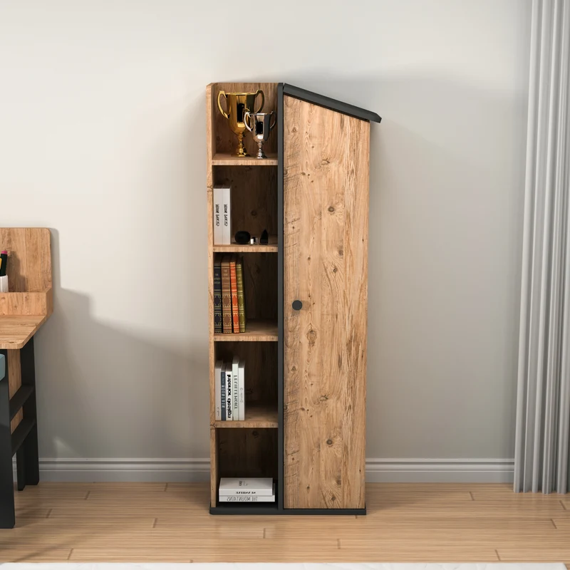Valerin Bookcase with Storage Shelves and Cabinets