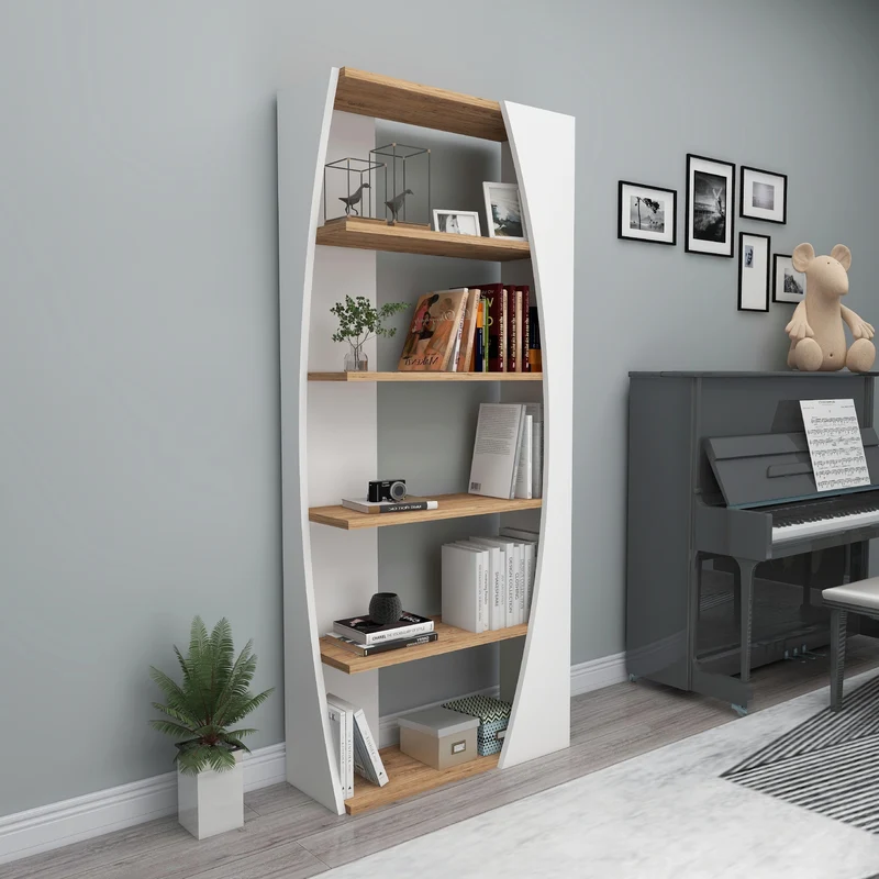Bookcase Bookshelf Shelving Unit with 5 Tier Open Shelves Selge