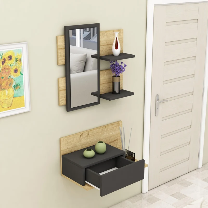 Console Table Dresuar with Drawer and Mirror Alloro
