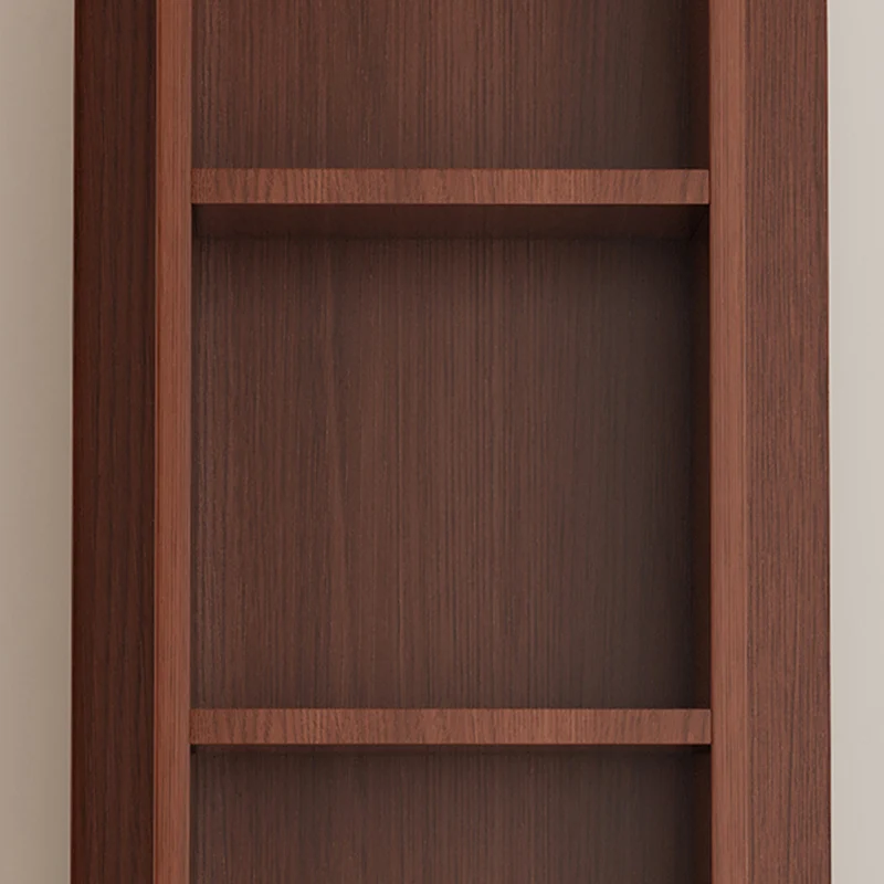Modern Minimalist MDF Glass Arched Bookshelf 5-Tier Full-Length Mirror Rotating Storage For Bedroom & Living Room
