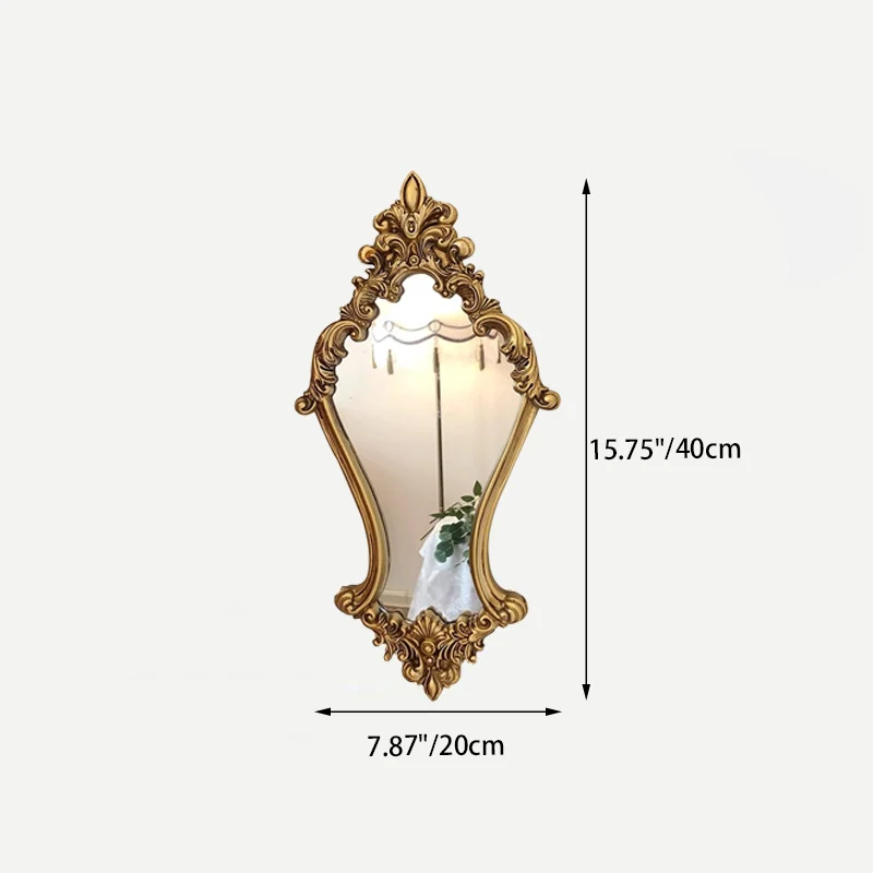 Traditional French Diamond Resin Glass Wall Mirror Decorative Mirror For Living Room