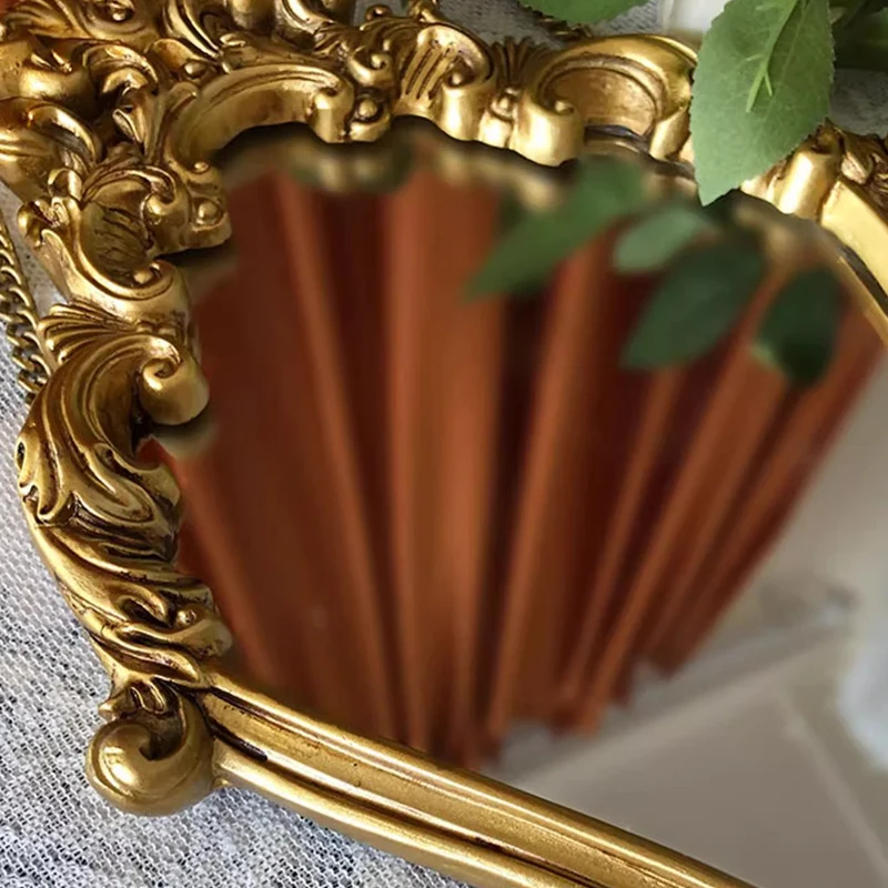 Traditional French Diamond Resin Glass Wall Mirror Decorative Mirror For Living Room