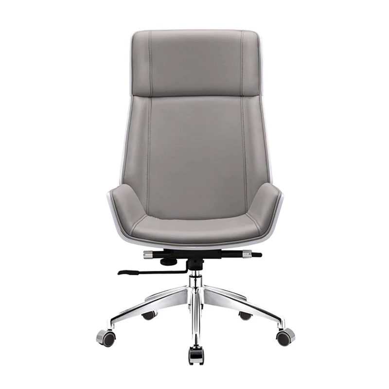 Modern Minimalist PU Leather Plywood Steel Rectangular Desk Chair Swivel Adjustable Height For Home & Office