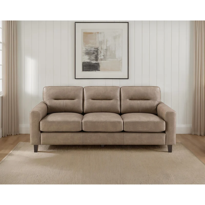Coaster Furniture Scotland 504667 Faux Leather Upholstered Track Arm Sofa - Brown