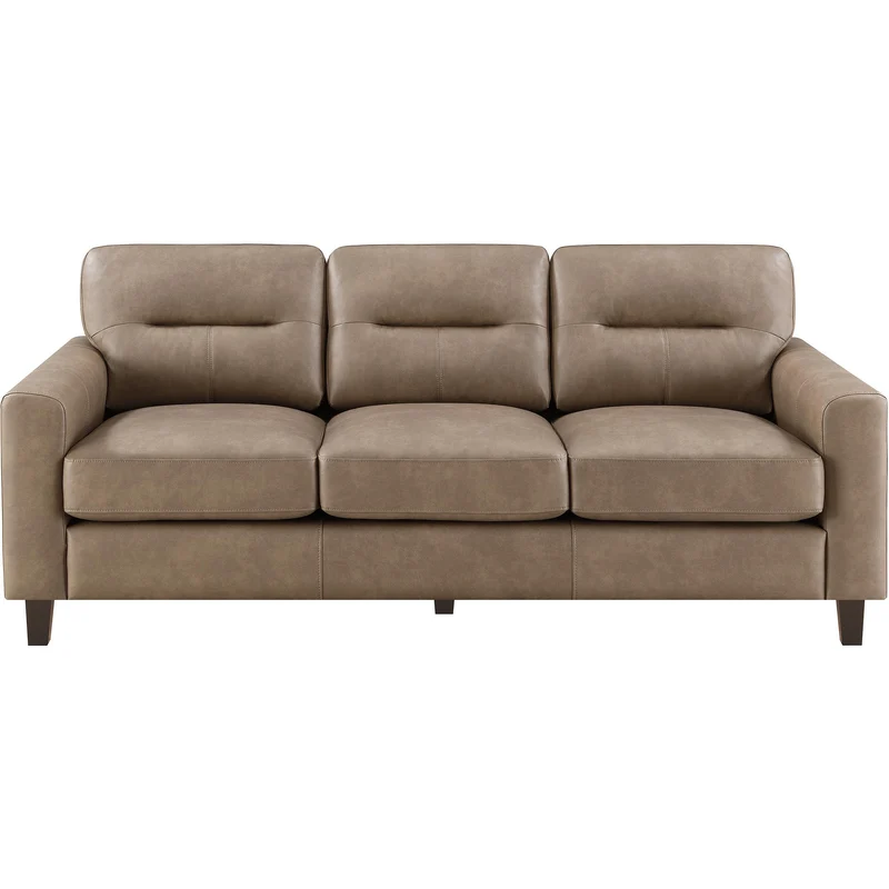 Coaster Furniture Scotland 504667 Faux Leather Upholstered Track Arm Sofa - Brown