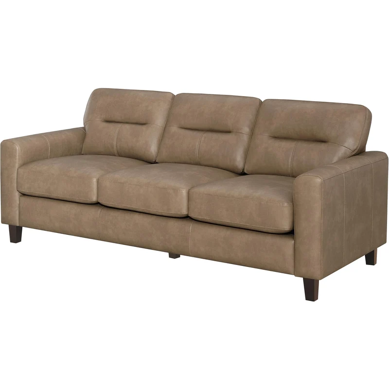 Coaster Furniture Scotland 504667 Faux Leather Upholstered Track Arm Sofa - Brown