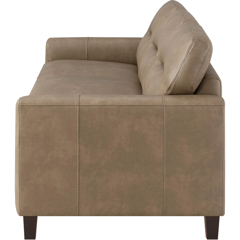 Coaster Furniture Scotland 504667 Faux Leather Upholstered Track Arm Sofa - Brown