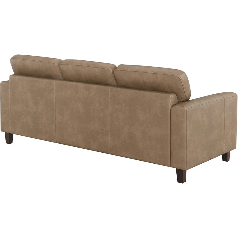 Coaster Furniture Scotland 504667 Faux Leather Upholstered Track Arm Sofa - Brown