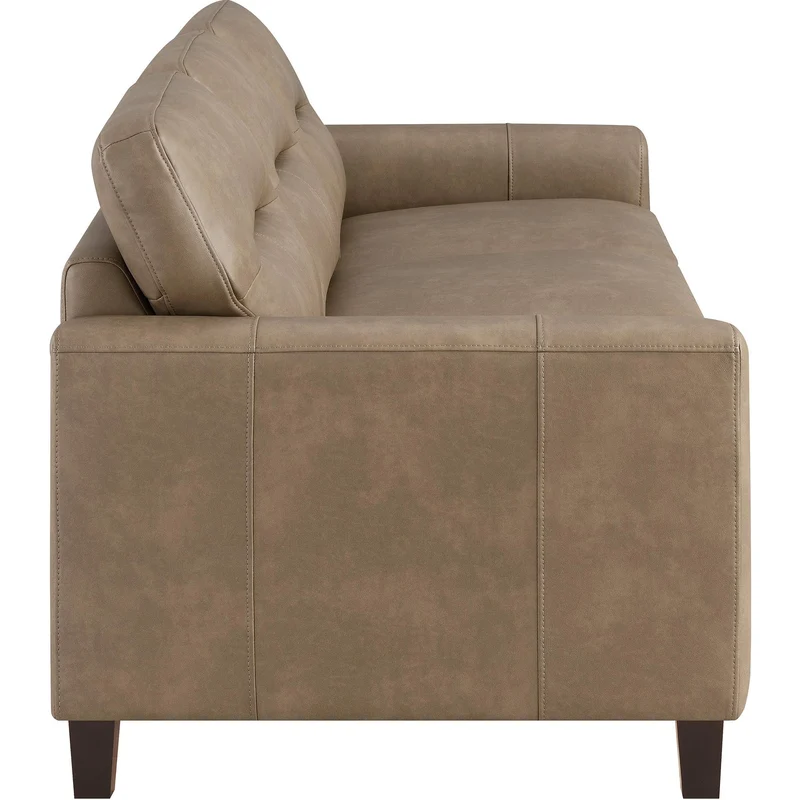 Coaster Furniture Scotland 504667 Faux Leather Upholstered Track Arm Sofa - Brown