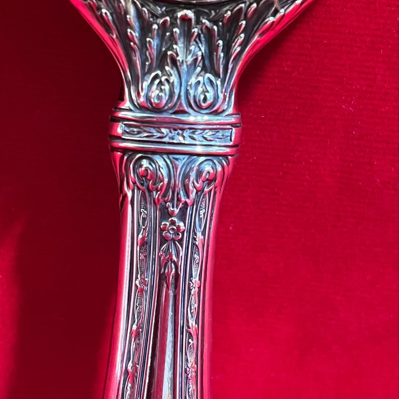 Conjunto espejo de mano y peinador de plata 925 y crin natural marca International Sterling circa 1940