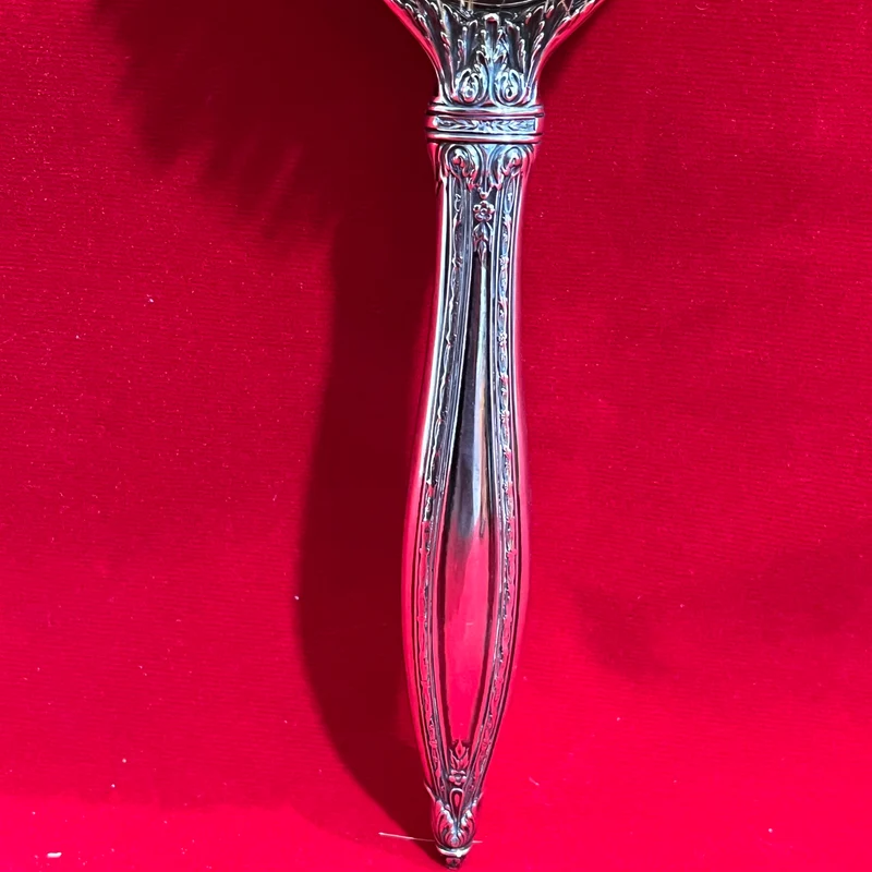 Conjunto espejo de mano y peinador de plata 925 y crin natural marca International Sterling circa 1940