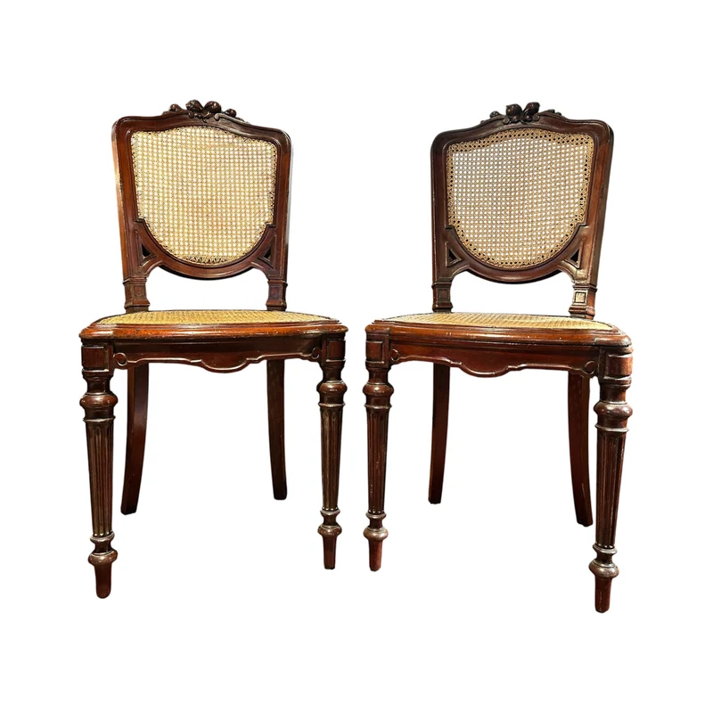 Conjunto de 8 sillas francesas de caoba Louise Phillippe s.XIX