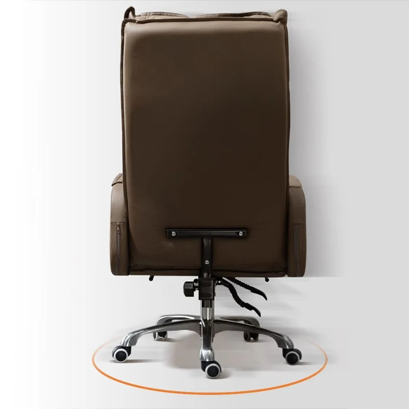 Modern Luxury Faux Nappa Leather Aluminum Alloy Curved Rectangular Desk Chair With Backrest Armrest For Home Office