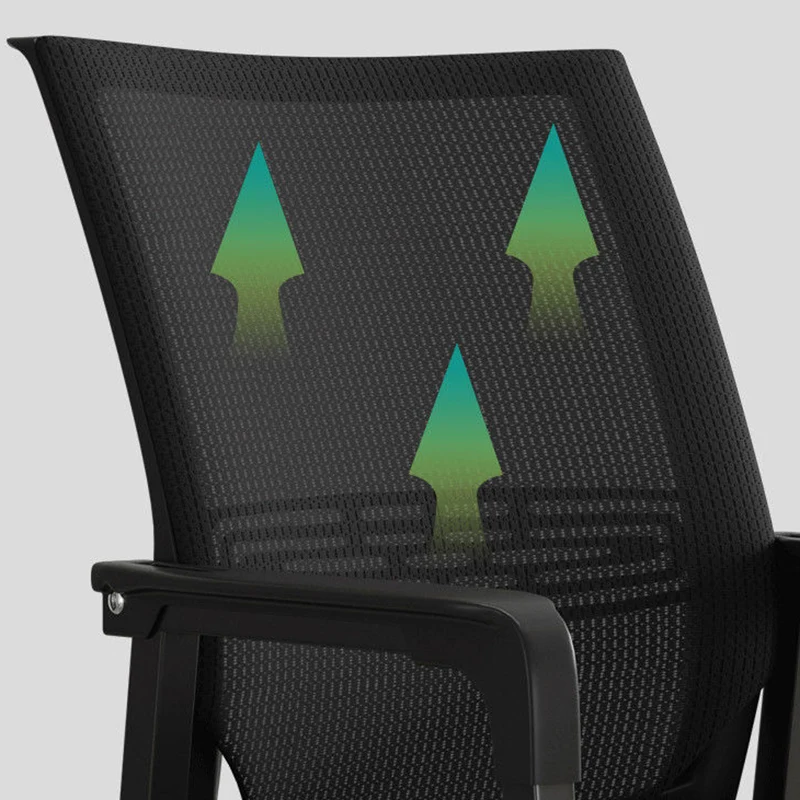 Modern Minimalist Mesh Steel Tube Curved Square Desk Chair With Backrest Armrest For Home Office