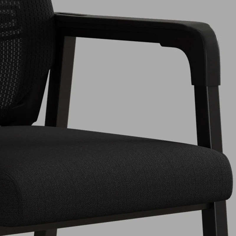 Modern Minimalist Mesh Steel Tube Curved Square Desk Chair With Backrest Armrest For Home Office