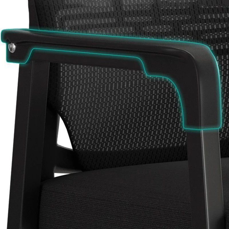 Modern Minimalist Mesh Steel Tube Curved Square Desk Chair With Backrest Armrest For Home Office