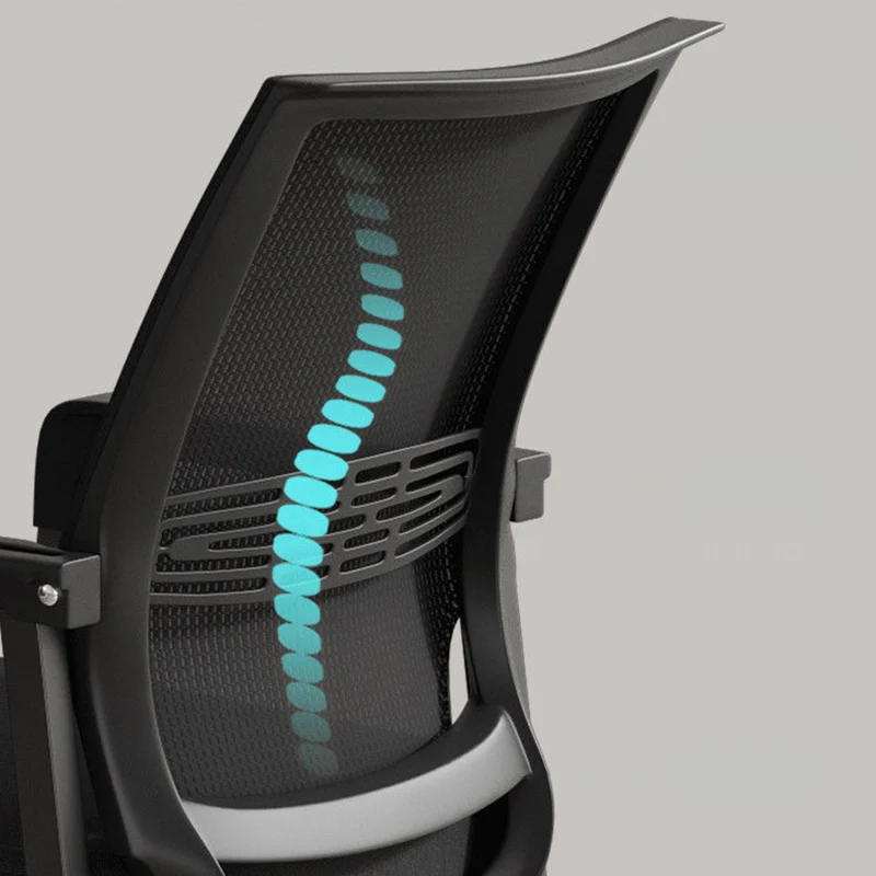 Modern Minimalist Mesh Steel Tube Curved Square Desk Chair With Backrest Armrest For Home Office