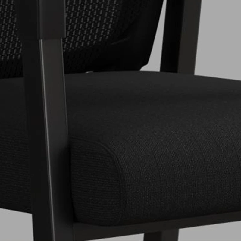 Modern Minimalist Mesh Steel Tube Curved Square Desk Chair With Backrest Armrest For Home Office