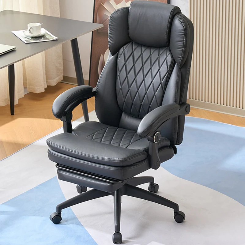 Modern Luxury Cat Scratch Leather PP Swivel Curved Square Desk Chair With Backrest Armrest For Home Office