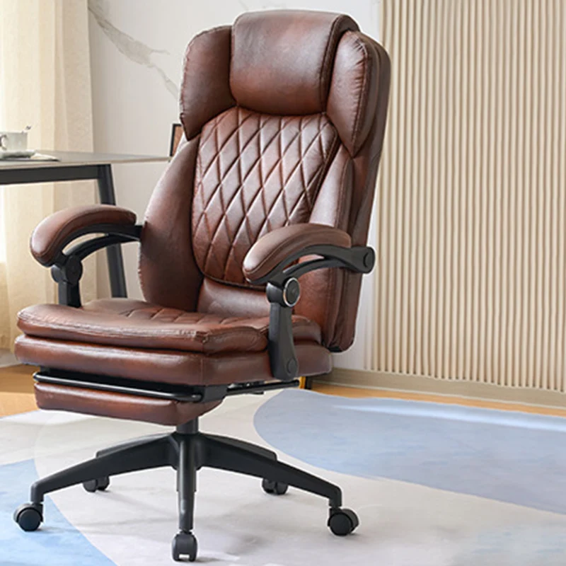 Modern Luxury Cat Scratch Leather PP Swivel Curved Square Desk Chair With Backrest Armrest For Home Office