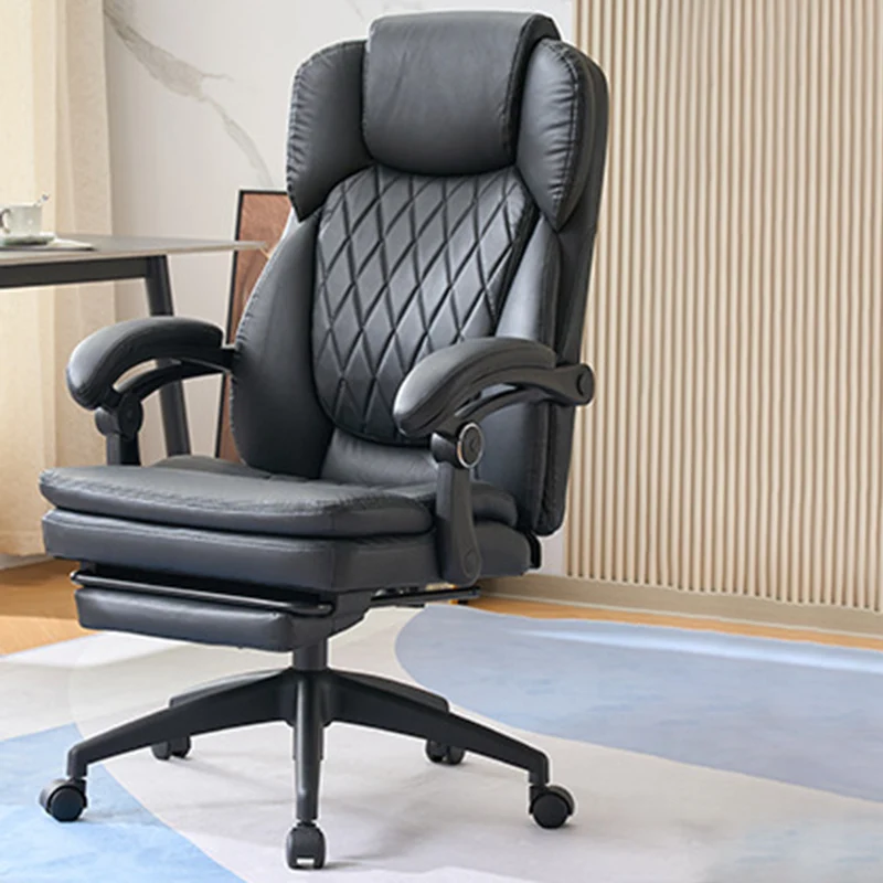 Modern Luxury Cat Scratch Leather PP Swivel Curved Square Desk Chair With Backrest Armrest For Home Office